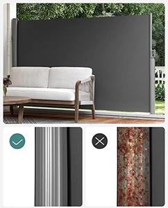 Boční sluneční clona, vysouvací, 180 x 400 cm, antracit