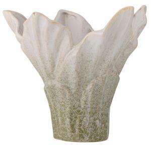 Zeleno-bílá kameninová váza Bloomingville Erato 20,5 cm