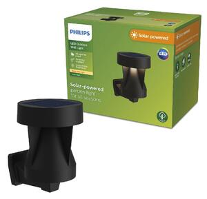 Philips Avery venkovní solární nástěnné LED svítidlo 1,8W 200lm 2700K IP44, černé