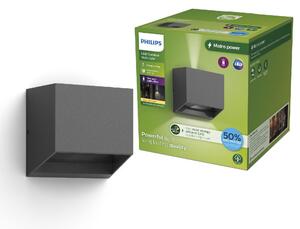 Philips Alix UltraEfficient venkovní nástěnné LED svítidlo 4,3W 800lm 2700K IP44, antracitové