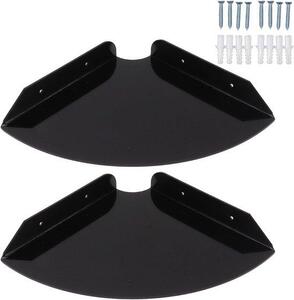 QuickShopping - 2 kusy Nástěnné desky Doba použitelnosti rohu, Plovoucí rohová Doba použitelnosti, polokola z akrylu, 3x21x21cm, Černá, Pro obývací pokoj a ložnice Imitace