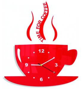 Nástenné hodiny šálka, 3D zrkadlové nálepky I SENTOP FL-z16-YELLOW-1018
