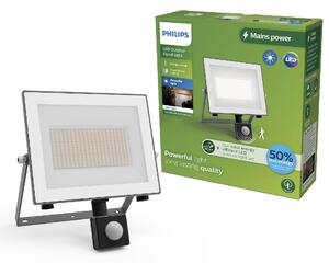 Philips Lois UltraEfficient venkovní LED reflektor Flood Light se senzorem 24W 4450lm 3000K IP65, antracit