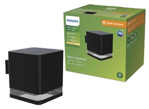 Philips Virona venkovní solární nástěnné LED svítidlo 1,8W 200lm 2700K IP44, černé