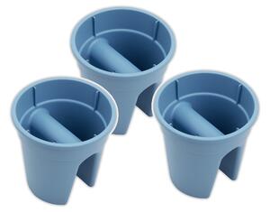 KHW Balkonový truhlík »Flowerclip«, sada 3 ks (námořnická modrá) (100407927004)