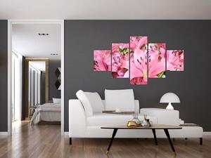 Obraz - Růžové lilie (125x70 cm)