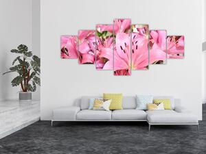 Obraz - Růžové lilie (210x100 cm)