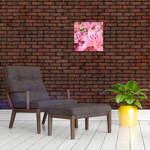 Obraz - Růžové lilie (30x30 cm)