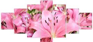 Obraz - Růžové lilie (210x100 cm)