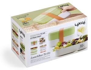 Lékué, Svačinový box Lunch Box To Go | zeleno-bílý