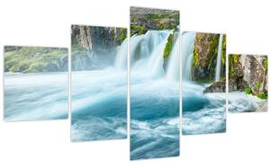 Obraz - Skály s vodopády (125x70 cm)