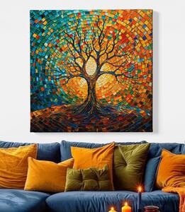 Obraz na plátně - Strom života Kaleidoskop přírody FeelHappy.cz Velikost obrazu (šířka x výška): 40 x 40 cm