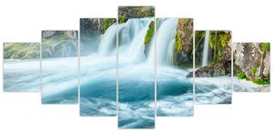 Obraz - Skály s vodopády (210x100 cm)