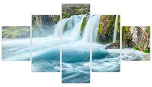 Obraz - Skály s vodopády (125x70 cm)