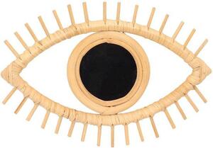 Dailygoods- Wall mirror ve tvaru Oko - Rotan Mirror - Ručně - Český styl - Trvalý materiál - Unikátní design - dekorační zrcadlo