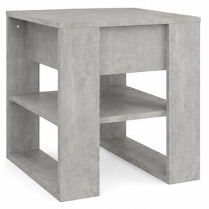 Konfereční stolek, s odkládací policí, dřevo, 56x54x46 cm, betonová šedá, Dekorino KS20260004