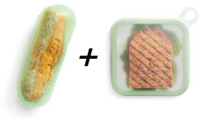 Sada silikonových obalů sandwich Lékué Reusable Sandwich & Baguette | zelený