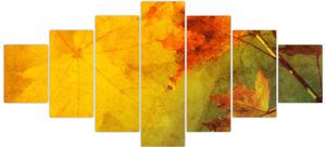 Obraz - Podzimní listy (210x100 cm)