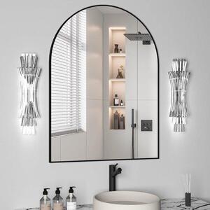 QuickShopping - křišťálové zrcátko pro koupelnu 102x75 cm . Archové zrcadlo s kovovým rámem . . Černé make-up zrcadlo pro ložnici, vstup a obývací pokoj