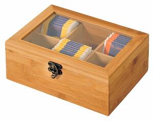 Kesper 58902 Organizér na čaje bambus, 6 přihrádek, 21,5 x 15 x 8,5 cm