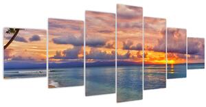 Obraz - Západ slunce na pláži (210x100 cm)