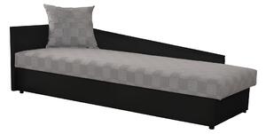 Jednolůžková postel (válenda) 80 cm Jeannine (šedá + černá) (s úl. prostorem) (L)