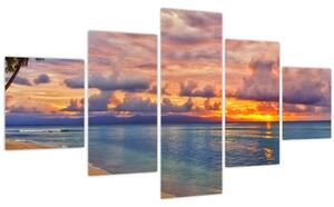 Obraz - Západ slunce na pláži (125x70 cm)