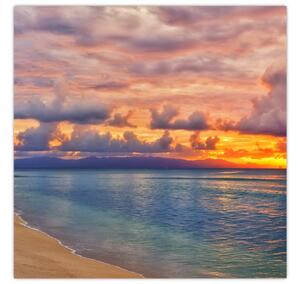 Obraz - Západ slunce na pláži (30x30 cm)