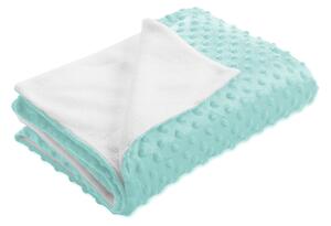 Biante Dětská oboustranná deka Minky TOP 3D puntíky/Polar MKP-055 Světle mintová 75x100 cm