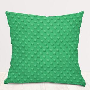 Biante Dětský povlak na polštář Minky TOP 3D puntíky MKP-054 Sytě zelený 30 x 50 cm