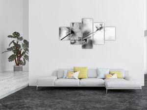Obraz - Černobílé květiny (125x70 cm)
