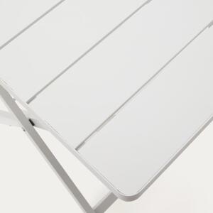 Bílý hliníkový zahradní skládací stůl Kave Home Torreta 70 x 70 cm
