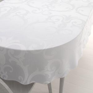 Biante Dekorační oválný ubrus Monako PM-125 Velký zámecký vzor bílý 60x100 cm