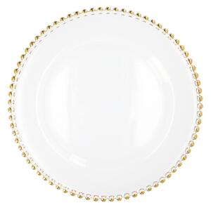 Dekorativní talíř GOLDEN BALLS se zlatým okrajem s kuličkami 807546