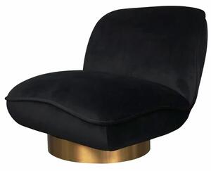 LivinHill Designové křeslo Nua velur černé/zlaté