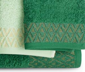 Sada bavlněných osušek ručníků se zlatým zdobením Pistáciová a Zelená MIDAL