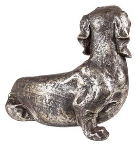 Stříbrná antik dekorace socha jezevčík - 27*15*23 cm