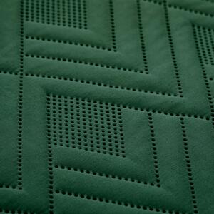 Oboustranný prošívaný přehoz na postel Lahvově zelený HAKI-170x270 cm