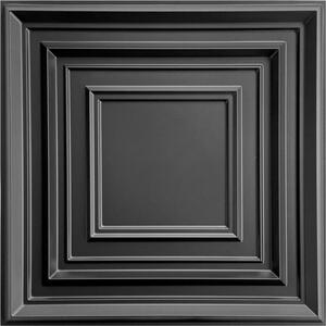 Obkladové panely 3D PVC ROMA D145 černé, cena za kus, rozměr 500 x 500 mm, ROMA černé, IMPOL TRADE