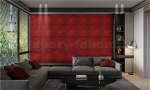 Obkladové panely 3D PVC BRILLANT D126 červený, cena za kus, rozměr 500 x 500 mm, BRILLANT červený, IMPOL TRADE