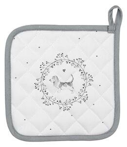 Bavlněná chňapka / podložka pod hrnec s motivem pejsků Lovely Grey Dogs – 20x20 cm