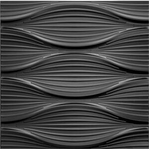 Obkladové panely 3D PVC DNA D130 černý, cena za kus, rozměr 500 x 500 mm, DNA černý, IMPOL TRADE