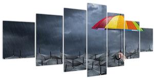 Obraz - Deštníky (210x100 cm)