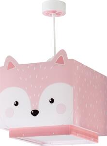 Dalber 64582 LITTLE FOX - Dětský lustr s malou liškou + Dárek LED žárovka (Dětský růžový lustr s motivem malé lišky)