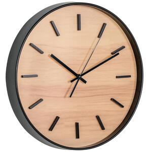 Nordic Living Černé přírodní nástěnné hodiny Camden 35 cm