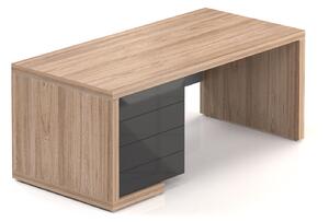 Manažerský stůl SOLID, se zásuvkami 180cm (Manažerský stůl SOLID, délky 180cm, šířka 85cm se zásuvkami L strana)