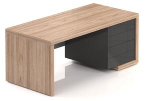Manažerský stůl SOLID, se zásuvkami 180cm (Manažerský stůl SOLID, délky 180cm, šířka 85cm se zásuvkami P strana)