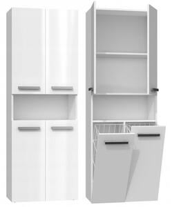 Koupelnová skříňka NEL DK 2K 60 cm - bílý lesk