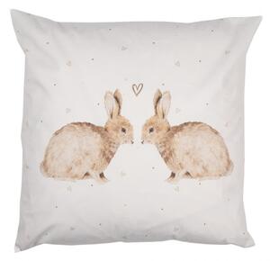 Povlak na polštář na polštář s motivem zajíčků Bunnies in Love – 45x45 cm