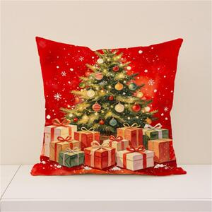 Bavlissimo Luxusní vánoční povlak na polštář se stromečkem a dárky 45x45 cm